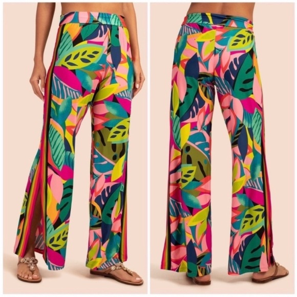 Trina Turk Women's Rainforest Split-Leg Pants Cover-Up - Picture 1 of 6